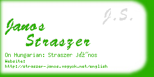janos straszer business card